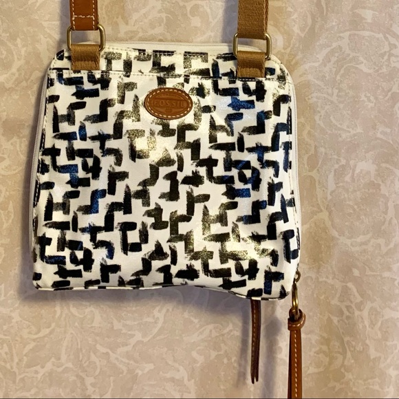 NWOT Fossil Coated Canvas Crossbody Purse - Picture 12 of 13